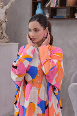 Ochre Clothing Women's Casual -Printed Irish Cotton 2 Pc Suit-SOWC-10