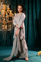 Ochre Clothing Kids Summer-Cotton Silk Hand Adda Work 3 Pc Suit-AC-76