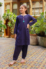 Ochre Clothing Dobby Cotton Embellished 2 Pc Suit