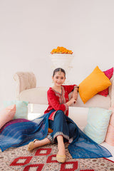 Ochre Clothing Kids Winter-Raw Silk Embroidered 3 Pc Suit-SHD-18