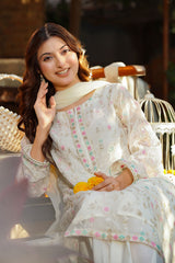 Ochre Clothing Chiffon Embroidered 3 Pc Suit-SOF-09