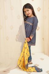 Swiss Lawn Digital Printed 3 Pc Suit - Wear Ochre