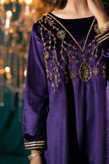 Ochre Clothing Kids Winter-Velvet Hand Adda Work 3 Pc Suit-OVF-48