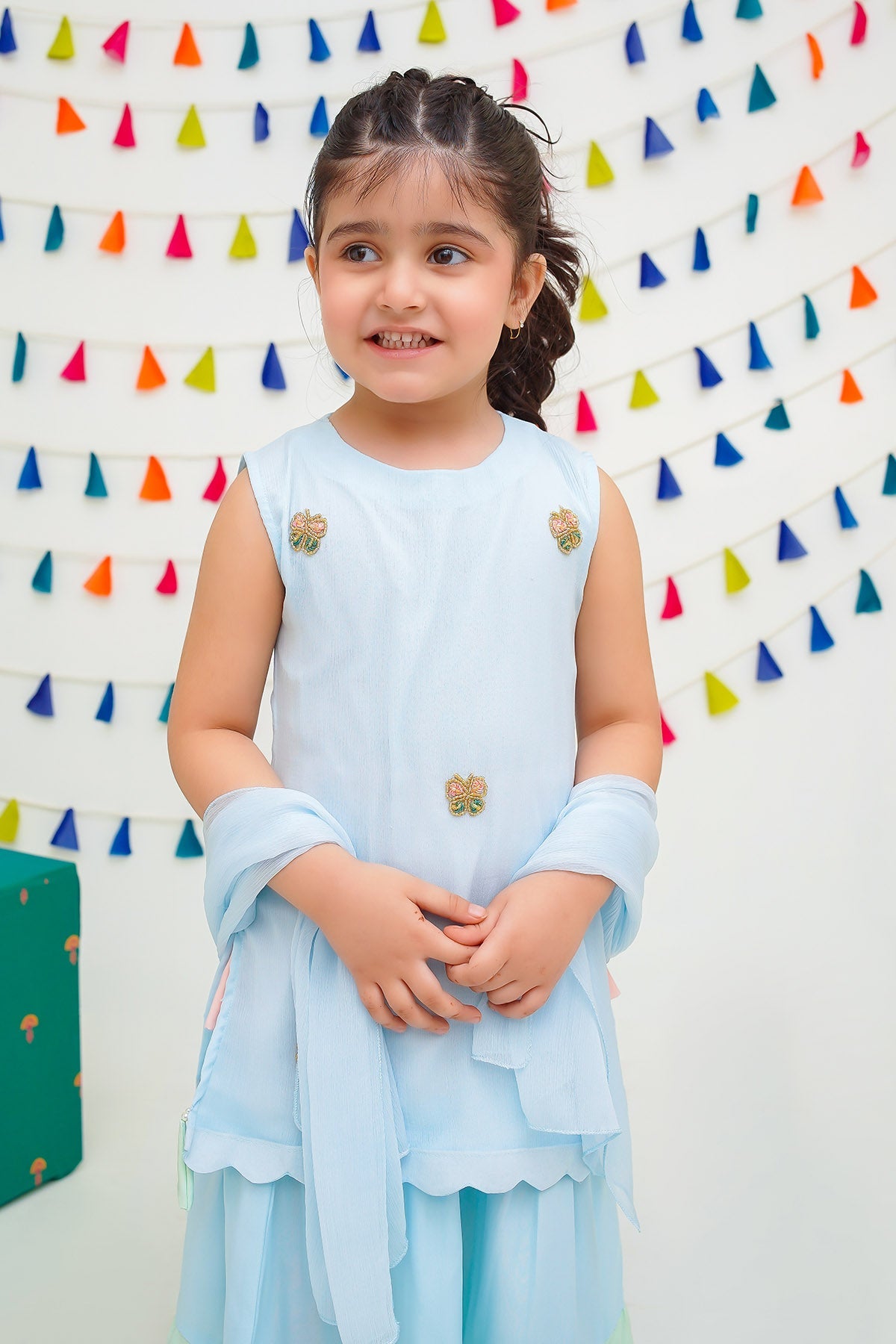 Chiffon Hand Adda Work 3 Pc Suit - Wear Ochre