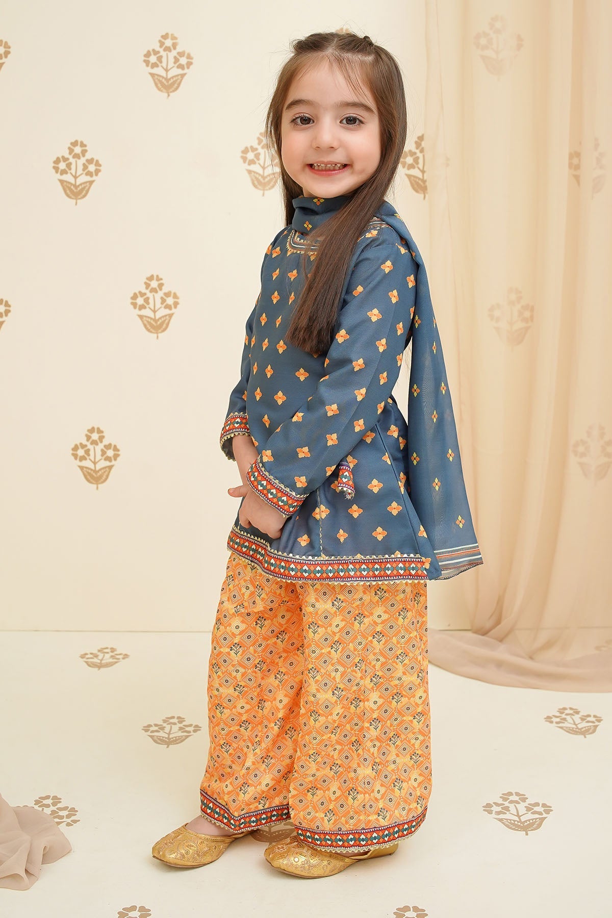 Ochre Clothing Toddlers Eastern Swiss Lawn Digital Printed 3 Pc Suit