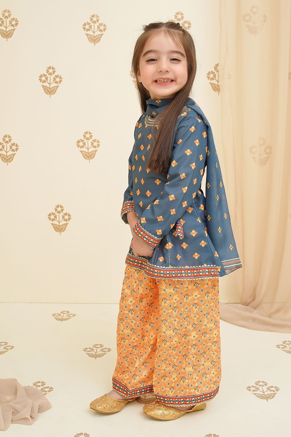 Ochre Clothing Toddlers Eastern Swiss Lawn Digital Printed 3 Pc Suit