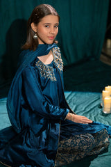 Ochre Clothing Kids Winter-Velvet Hand Adda Work 3 Pc Suit-OVF-47