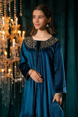 Ochre Clothing Kids Winter-Velvet Hand Adda Work 3 Pc Suit-OVF-47