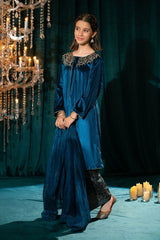 Ochre Clothing Kids Winter-Velvet Hand Adda Work 3 Pc Suit-OVF-47