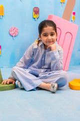 Ochre Clothing Kids Toddlers-Chambray Cotton 2 Pc Suit-INWC-06