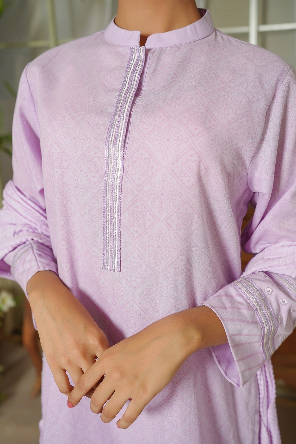 Cotton Embroidered 3 Pc Suit - Wear Ochre