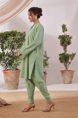 Ochre Clothing Women's Casual -Slub Lawn 2 Pc Suit-SOLS-23