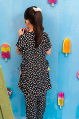 Ochre Clothing Kids Toddlers-Printed Boski Linen 2 Pc Suit-INWC-04