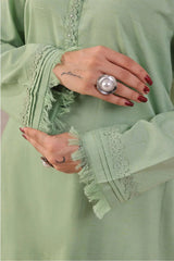 Ochre Clothing Women's Casual -Slub Lawn 2 Pc Suit-SOLS-23