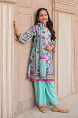 Ochre Clothing Girls Full Suits Swiss Lawn Digital Printed 3 Pc Suit