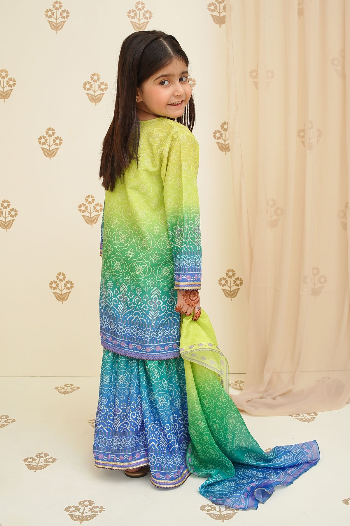 Swiss Lawn Digital Printed 3 Pc Suit - Wear Ochre