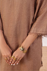 Ochre Clothing Women's Casual -Cotton Jacquard 2 Pc Suit-SOLS-22