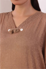 Ochre Clothing Women's Casual -Cotton Jacquard 2 Pc Suit-SOLS-22