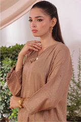 Ochre Clothing Women's Casual -Cotton Jacquard 2 Pc Suit-SOLS-22