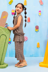 Ochre Clothing Kids Toddlers-Printed Georgette 2 Pc Suit-INWC-05