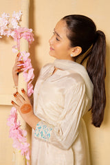 Ochre Clothing Cotton Silk Hand Adda Work 3 Pc Suit