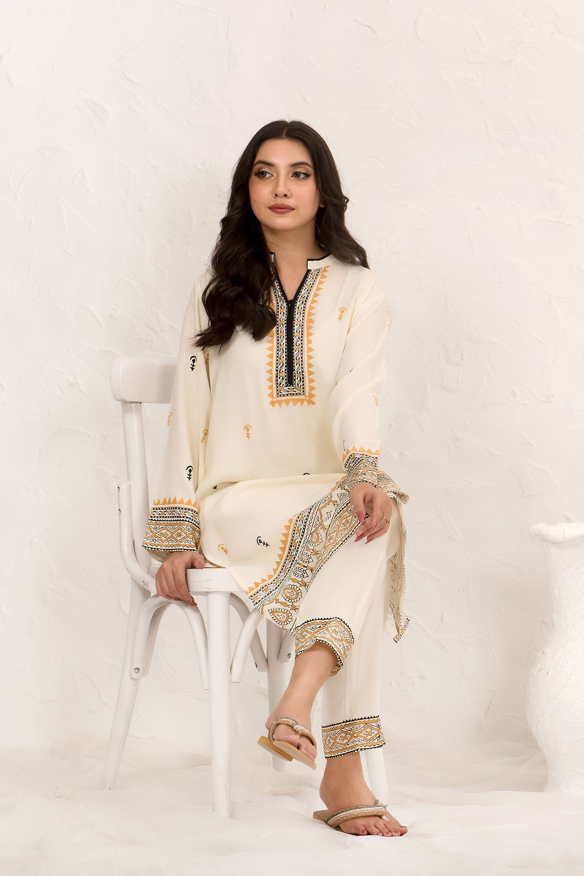 Ochre Clothing Cotton Crepe Printed 2 Pc Suit Collection'2025-SOLP-14