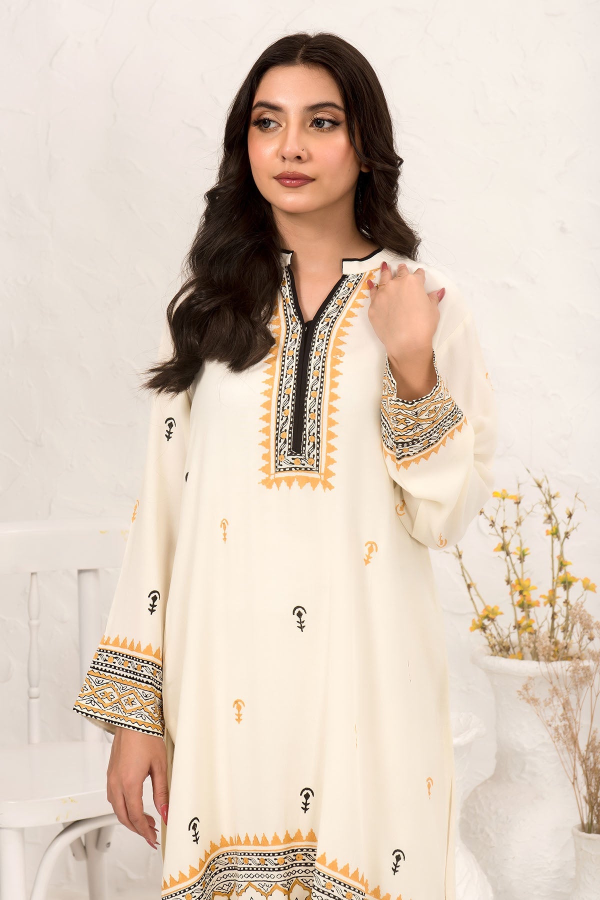 Ochre Clothing Cotton Crepe Printed 2 Pc Suit Collection'2025-SOLP-14