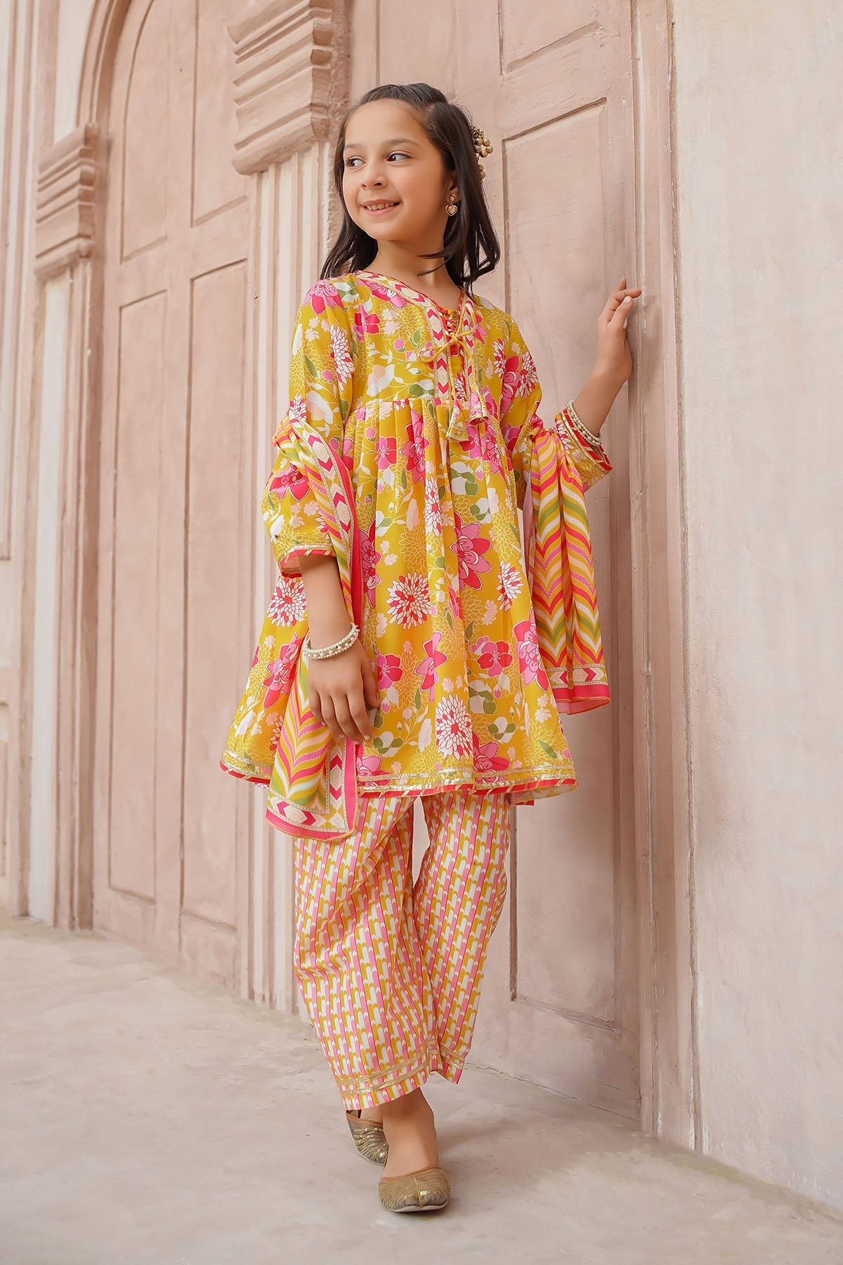 Ochre Clothing Toddlers Eastern Swiss Lawn Digital Printed 3 Pc Suit