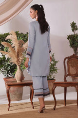 Ochre Clothing Women's Casual -Cotton Jacquard 2 Pc Suit-SOLS-21