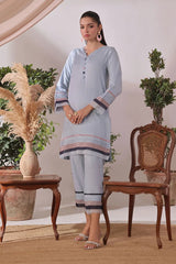 Ochre Clothing Women's Casual -Cotton Jacquard 2 Pc Suit-SOLS-21