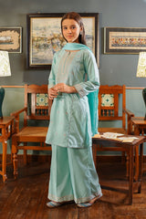 Ochre Clothing Girls Full Suits Cotton Embroidered 3 Pc Suit
