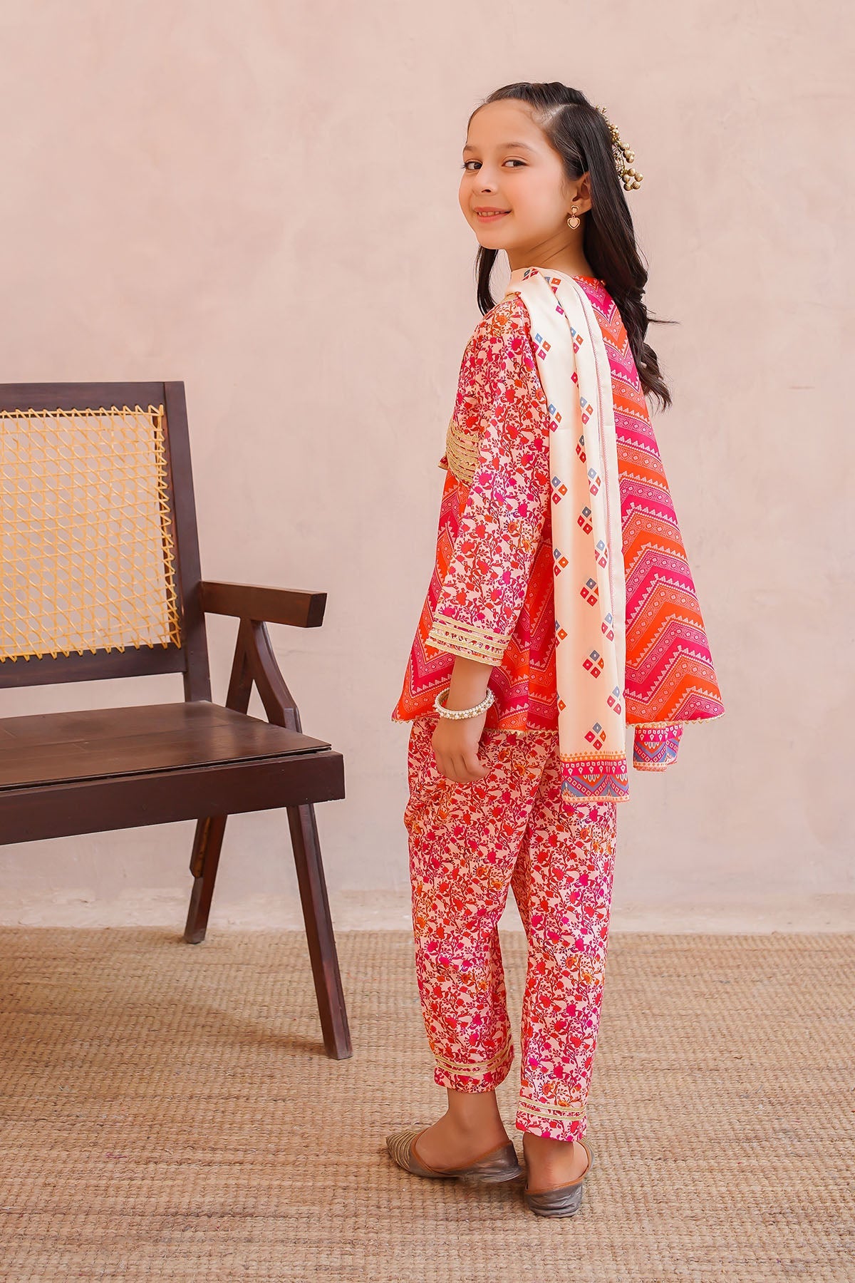 Ochre Clothing Toddlers Eastern Swiss Lawn Digital Printed 3 Pc Suit