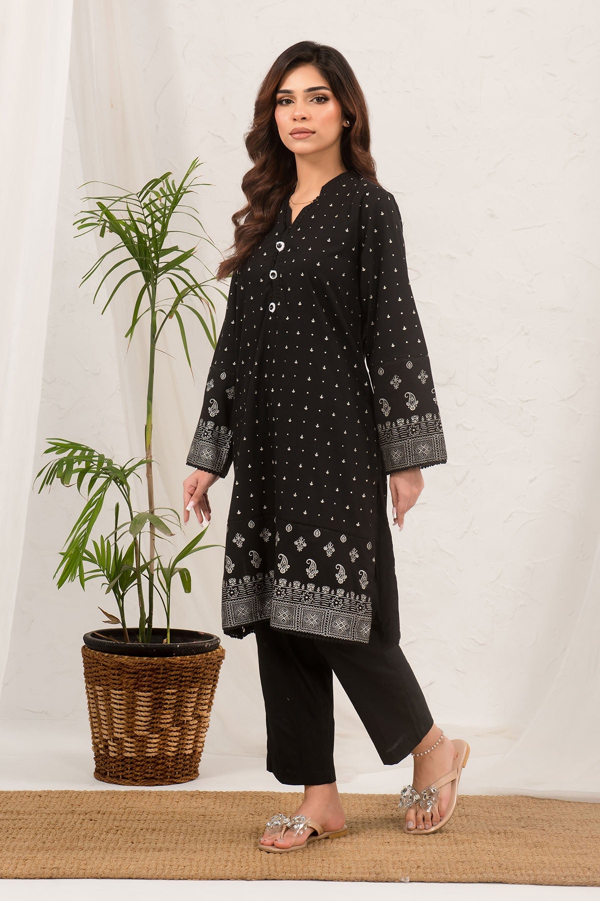 Ochre Clothing Cotton Printed 2 Pc Suit Collection'2025-SOLP-12