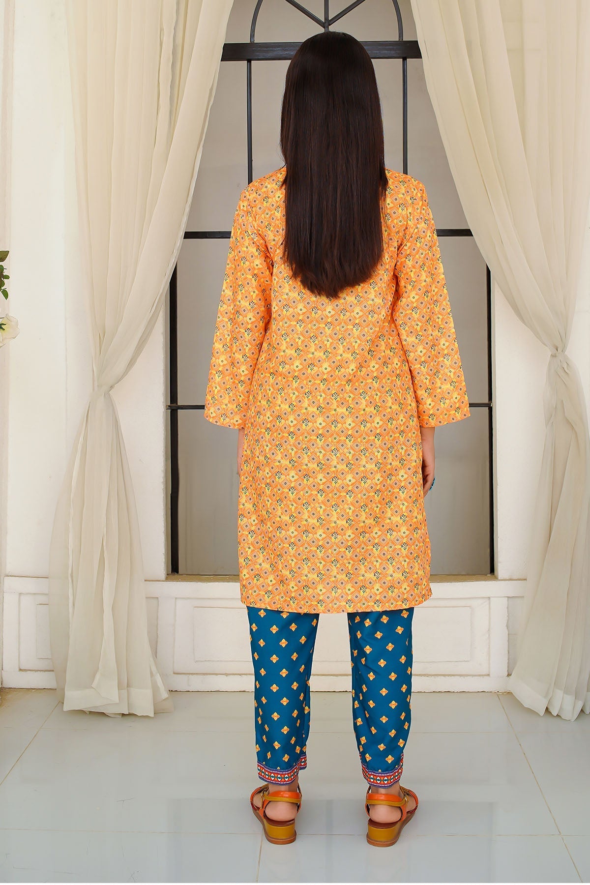 Ochre Clothing Girls Co-ords Swiss Lawn Digital Printed 2 Pc Suit