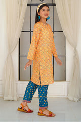 Ochre Clothing Girls Co-ords Swiss Lawn Digital Printed 2 Pc Suit