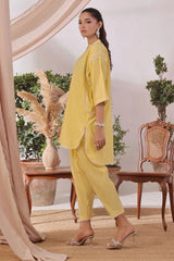 Ochre Clothing Women's Casual -Slub Lawn 2 Pc Suit-SOLS-17