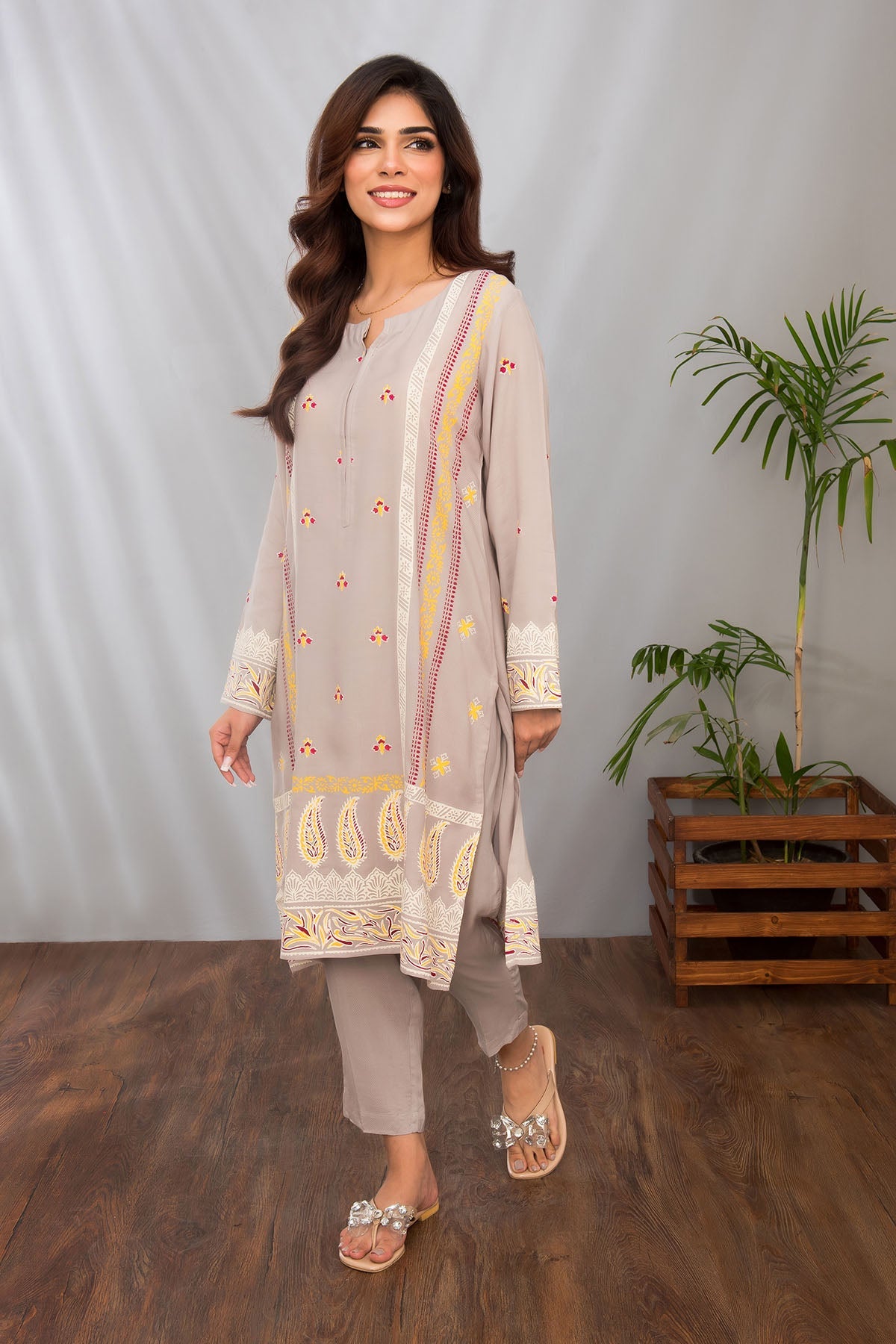 Ochre Clothing Cotton Silk Printed 2 Pc Suit Collection'2025-SOLP-08