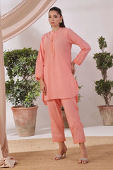 Ochre Clothing Women's Casual -Slub Lawn 2 Pc Suit-SOLS-16