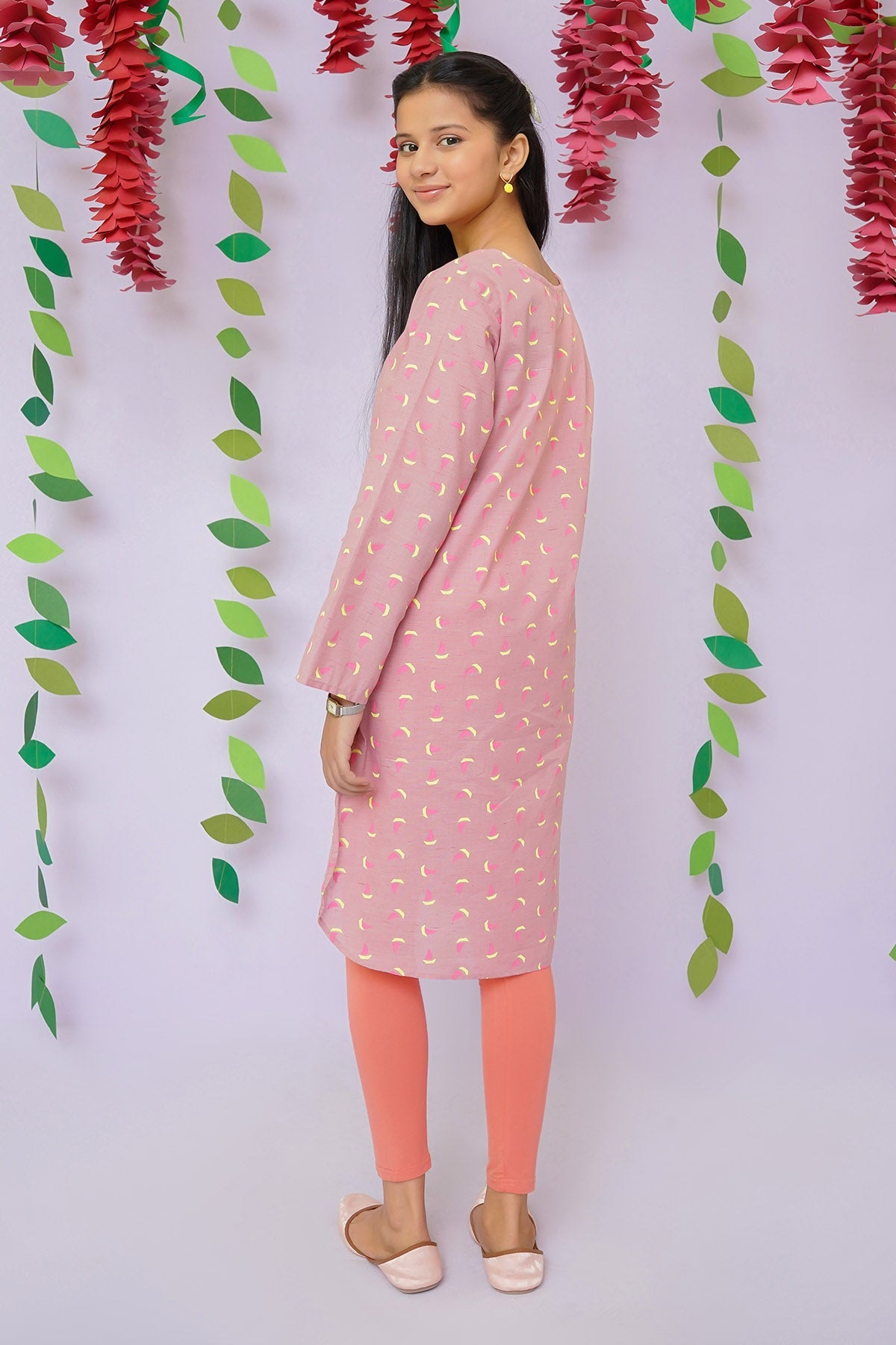 Cotton Chambray Printed Kurta - Wear Ochre