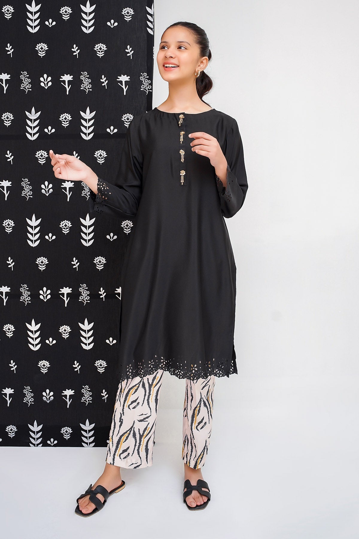 Poly Silk Cut Work 2 Pc Suit - Wear Ochre