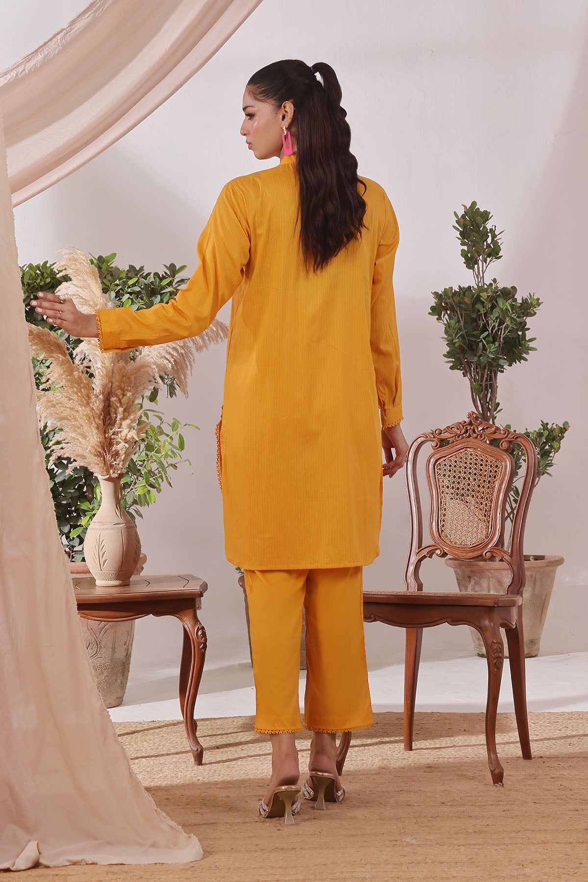 Ochre Clothing Chambray Cotton Women's 2 Pc Suit