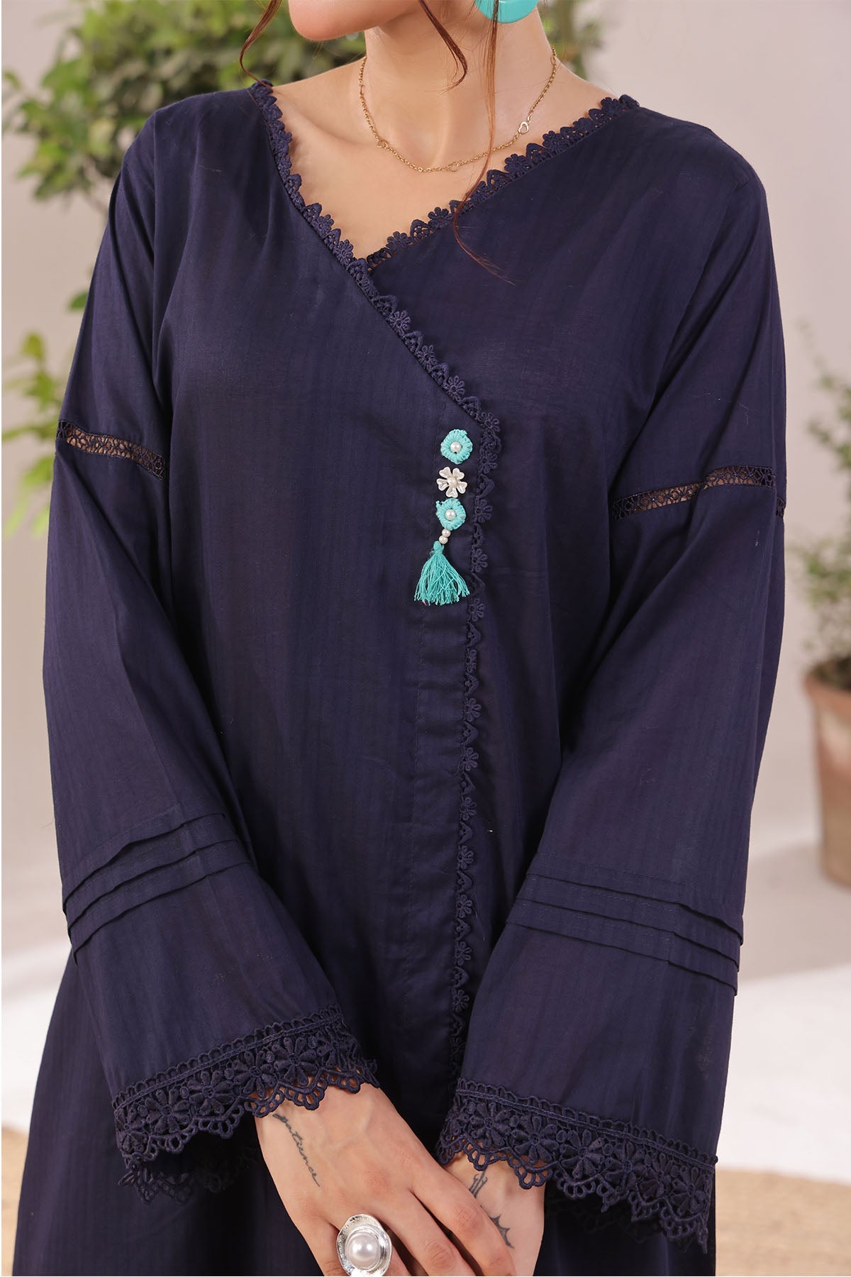 Ochre Clothing Chambray Cotton Women's 2 Pc Suit