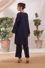 Ochre Clothing Women's Casual -Chambray Cotton 2 Pc Suit-SOLS-14