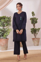 Ochre Clothing Women's Casual -Chambray Cotton 2 Pc Suit-SOLS-14