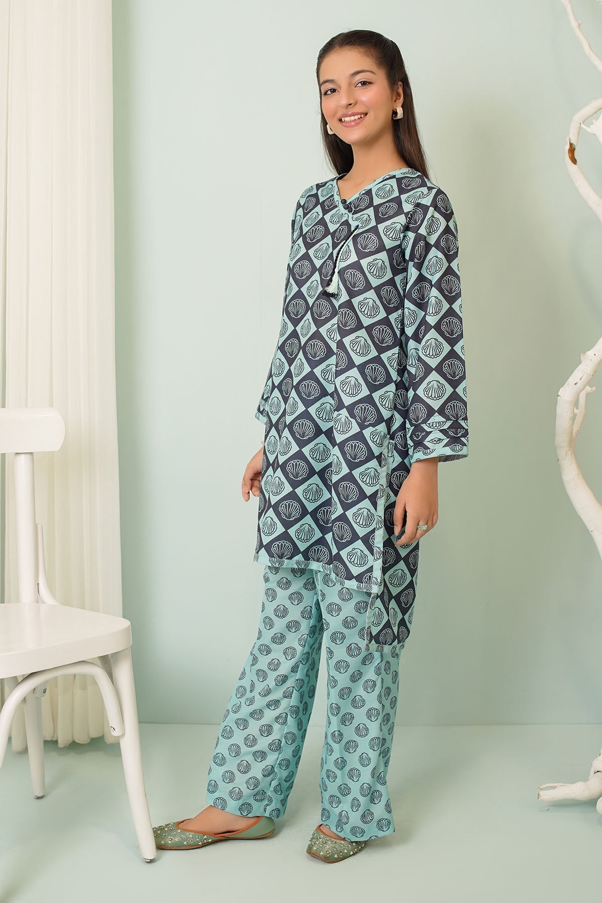 Swiss Lawn Printed 2 Pc Suit - Wear Ochre