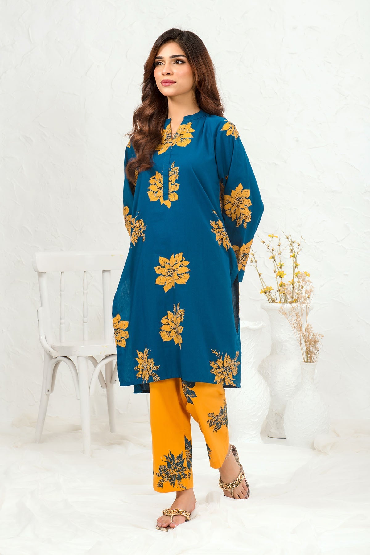 Ochre Clothing Cotton Printed 2 Pc Suit Collection'2025-SOLP-04