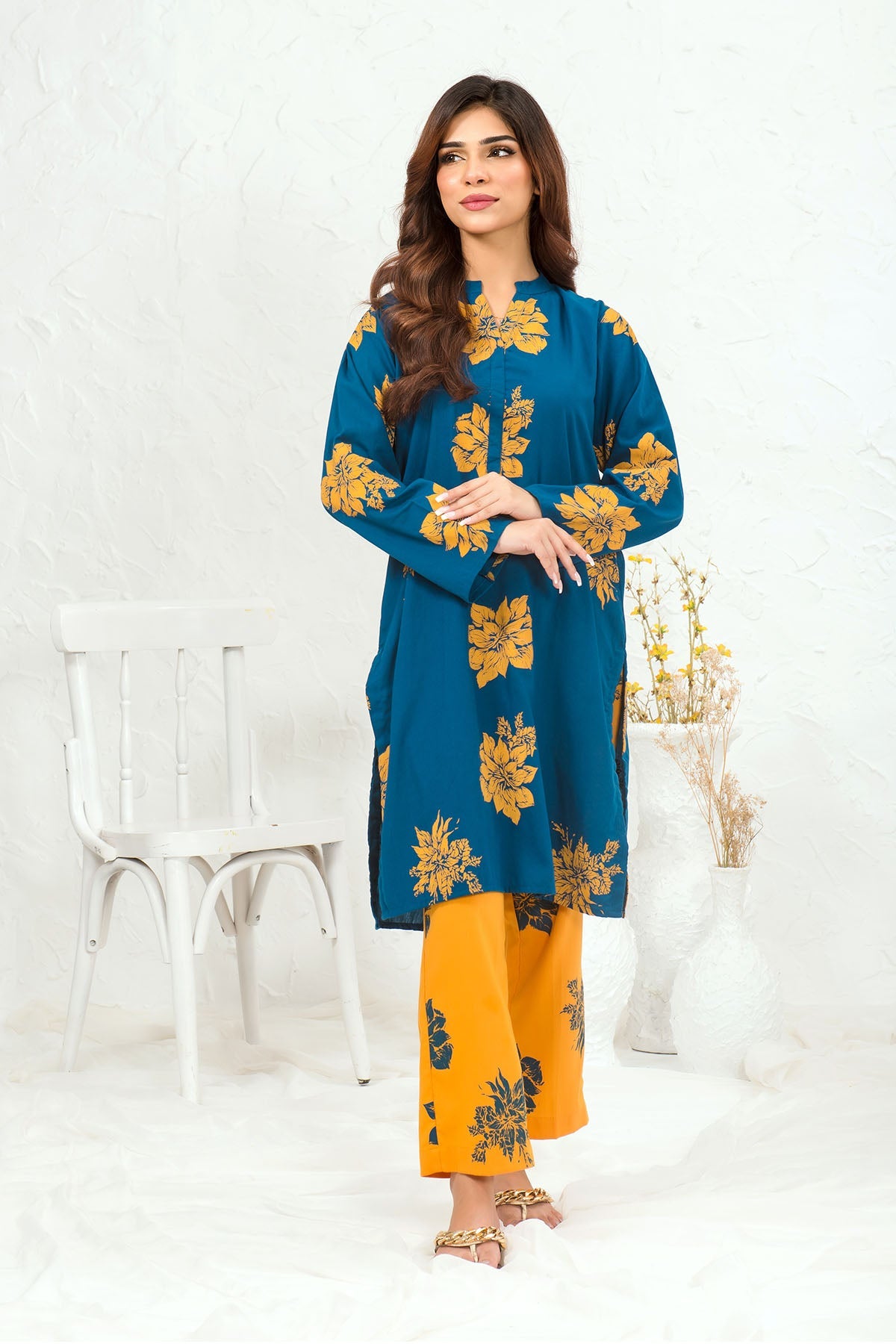 Ochre Clothing Cotton Printed 2 Pc Suit Collection'2025-SOLP-04