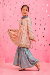 Ochre Clothing Kids Toddlers Festive-Cotton Silk Printed 3 Pc Suit-INRJ-10