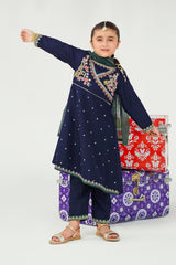 Ochre Clothing Stitched 3 Piece Emb Raw Silk Collection'2025-INMHD-14