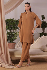 Ochre Clothing Women's Casual -Broshia Cotton 2 Pc Suit-SOLS-10